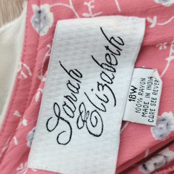 Vintage 80s 90s Pink Floral Dress Lace Peter Pan Collar Beetlejuice Cottagecore - Picture 10 of 13